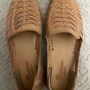 Tan Woven Leather Loafers
